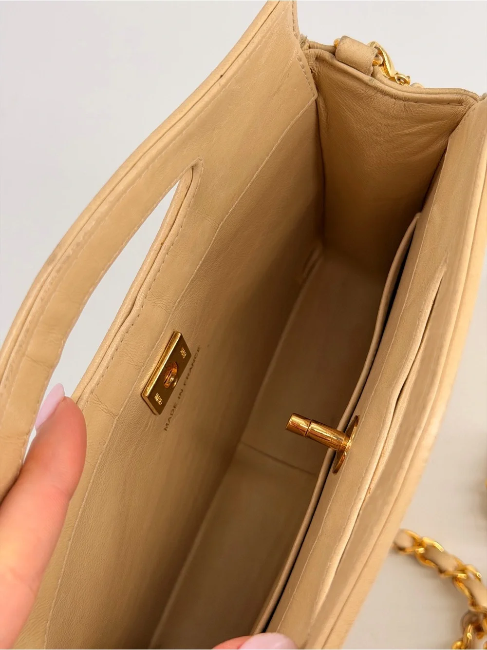 Chanel Mini Quilted 31 Handle Bag Beige